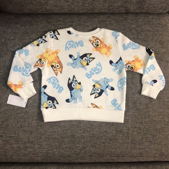 MOOSE Bluey Bingo Long Toddler Boys Sleeve Pullover Sweatshirt White 5T - Picture 6 of 13